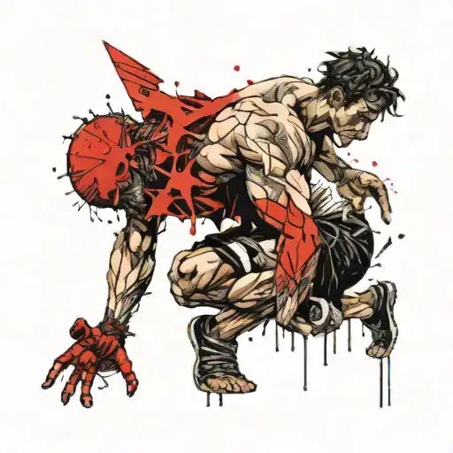 FRONT VIEW OF GREEK MYTHOLOGY GOD ATLAS CROUCHING CARRYING THE EARTH ON HIS BACK  tattoo design idea