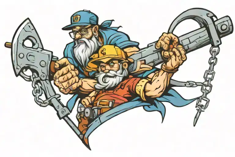 carpenter, dad, protector tattoo design idea