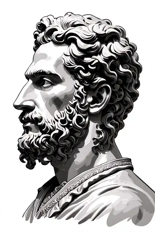 self made man statue tattoo design idea