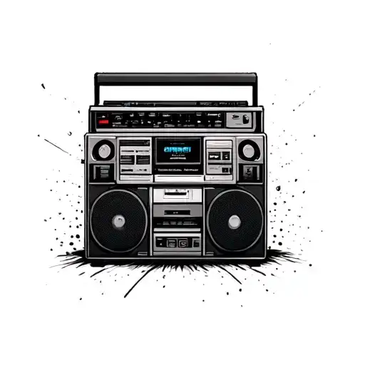 Boombox tattoo design idea