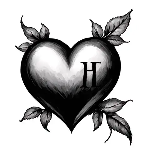 Heart Initials tattoo design idea