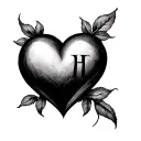 Heart Initials tattoo design idea