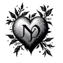 Heart Initials tattoo design idea