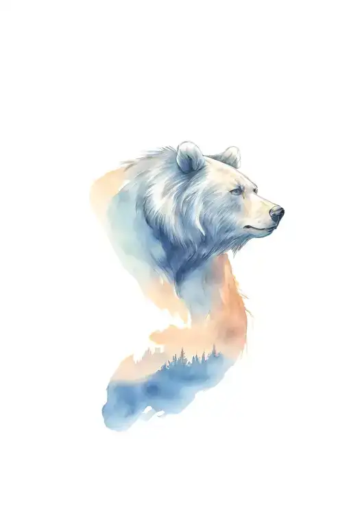 rough sketch brave bear spirit tattoo design idea