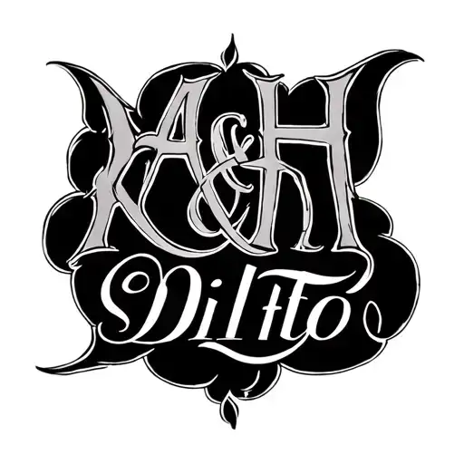 the words "A & H Silk Ditto" tattoo design idea
