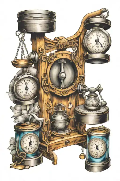 weights and measures tattoo design idea