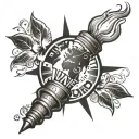 torch with the words "ignite the world" tattoo design idea