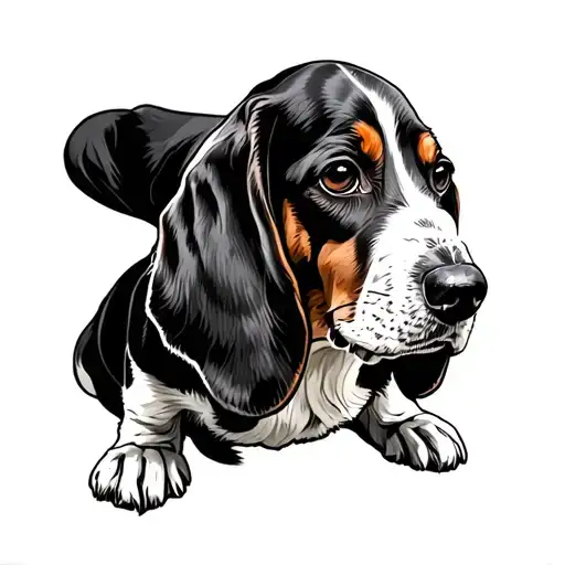 Basset Hound tattoo design idea