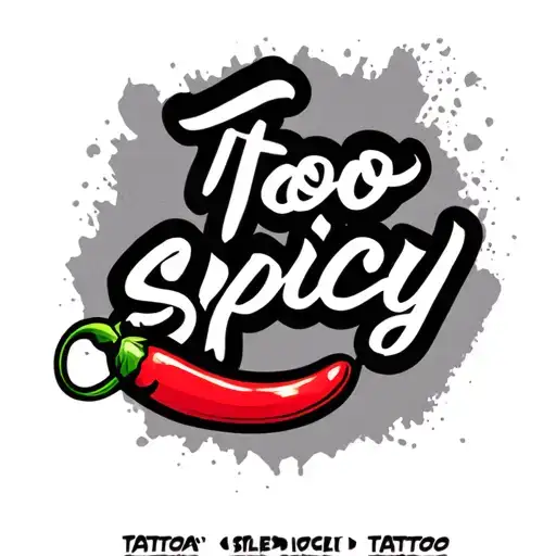 the words too spicy with a chili pepper next to it tattoo design idea