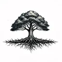 Carl jung, tree with roots reaching deep tattoo design idea