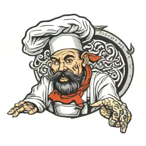 chef men tattoo design idea