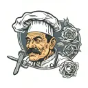 chef men tattoo design idea