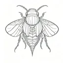 cicada shell empty tattoo design idea