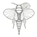 cicada shell empty tattoo design idea