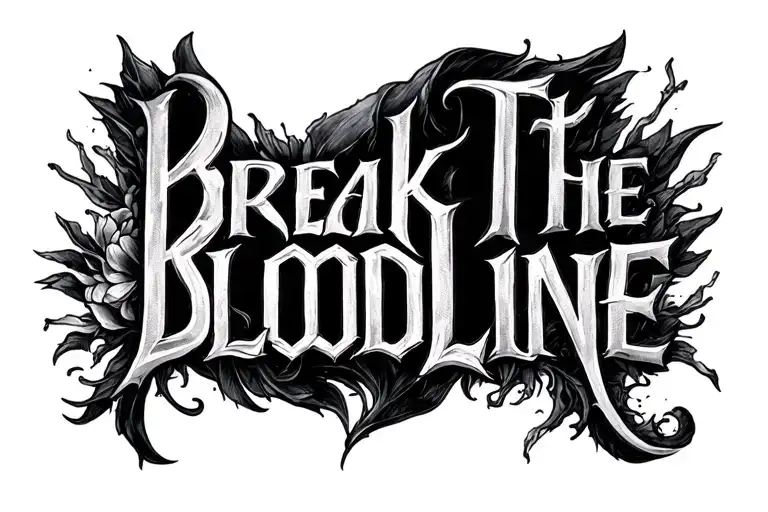 "Break The Bloodline" words written tattoo design idea