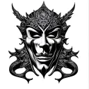 Vejigante mask tattoo design idea