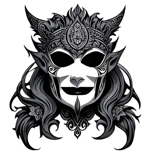 Vejigante mask tattoo design idea