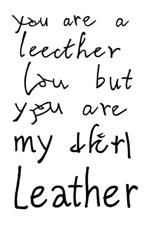 In Spanish text: You are a leather but you are my leather. tattoo design idea