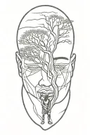 African man and a tree tattoo design idea