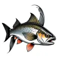 trout fish tattoo design idea