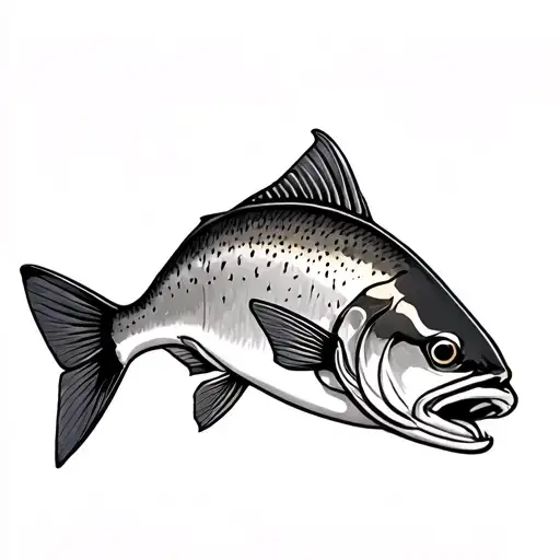 trout fish tattoo design idea