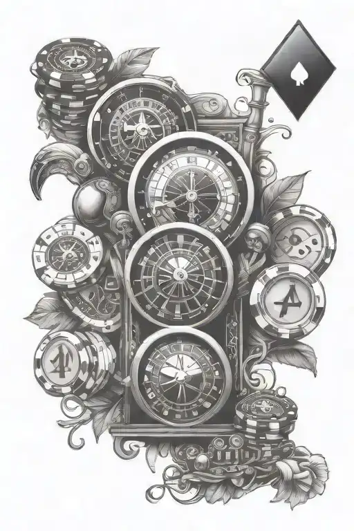 Casino arm theame and gambling tattoo design idea