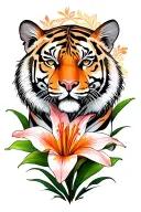 tiger lily + tiger tattoo design idea
