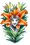 tiger lily + tiger tattoo design idea