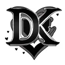 Make a tattoo Initials with Hearts*: Tattoo the initials "D," "K," and "G" with small hearts around them, symbolizing lo tattoo design idea