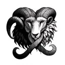 Aries Aquarius Leo Virgo entwined tattoo tattoo design idea