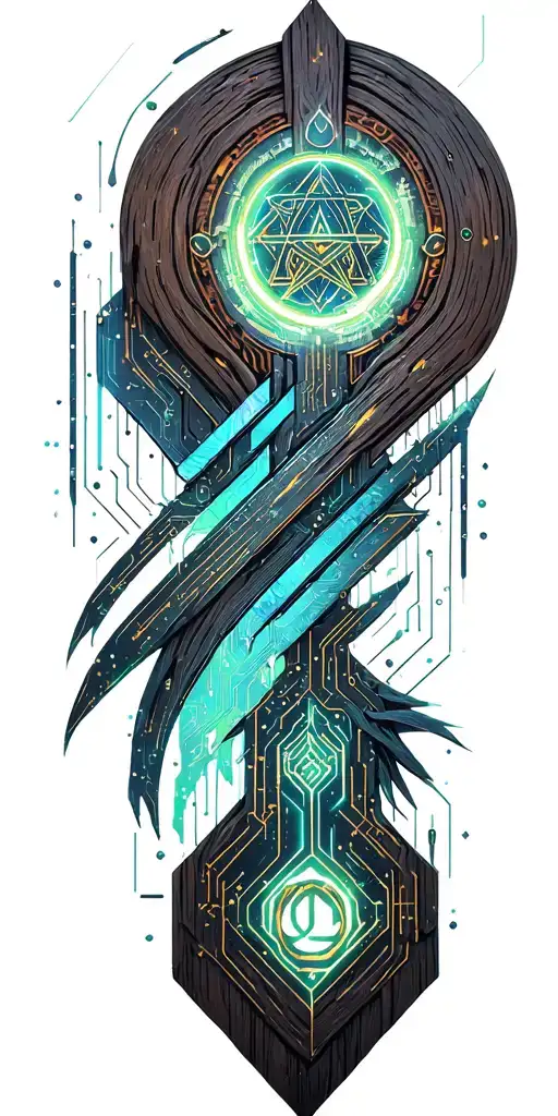 dark wood tattoo design idea