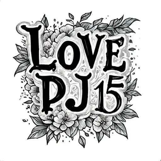 love pj 15 word verse written underneath tattoo design idea