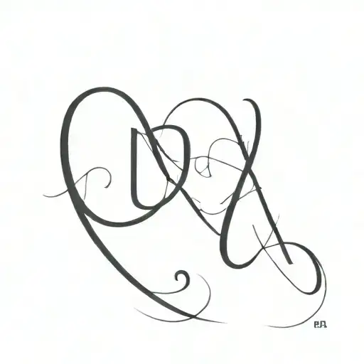 couple tatto that has initial of D&A tattoo design idea