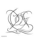 couple tatto that has initial of D&A tattoo design idea