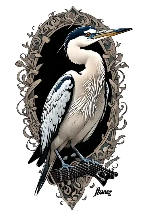 Ibanez / gable Fallout 101 heron / gable tattoo design idea