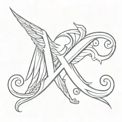 Letter B shaped into a valkyrie tattoo design idea
