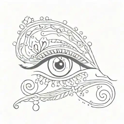 Romanian Gypsy eye gems tattoo design idea