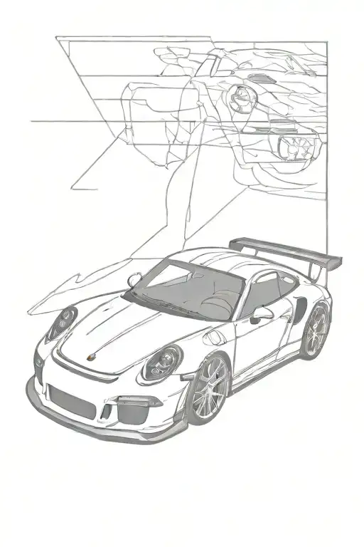 Porsche gt3rs outline tattoo tattoo design idea