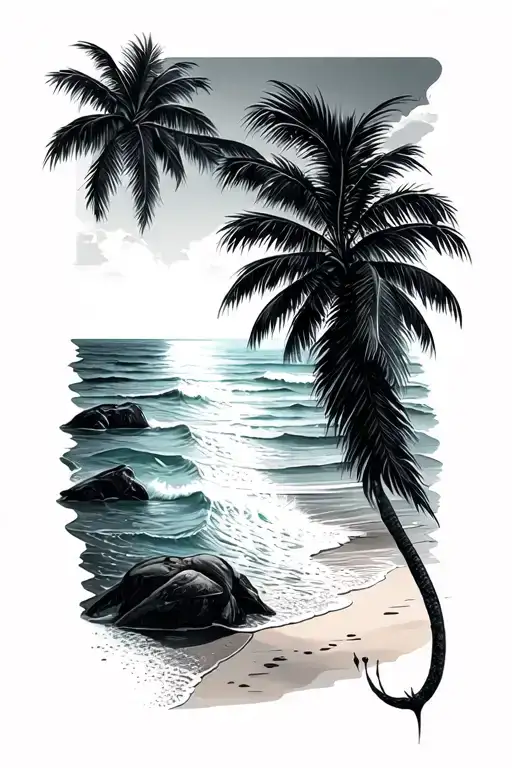 florida beaches mixed tattoo design idea