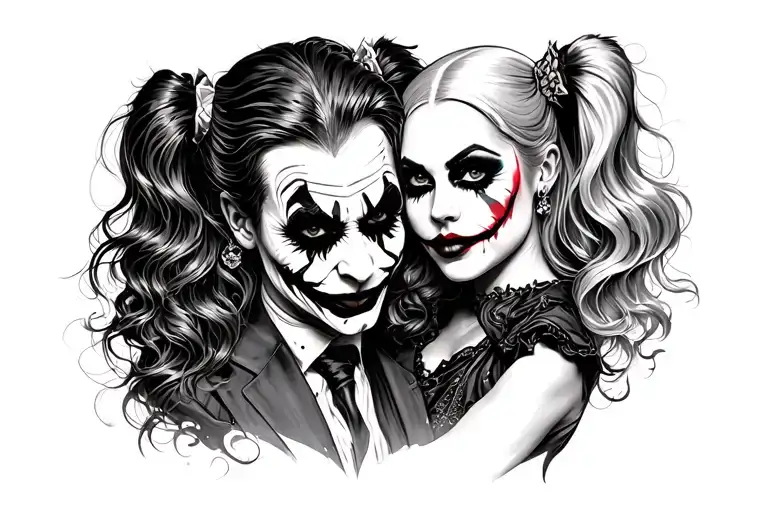 joker and Harley Quinn tattoo design idea