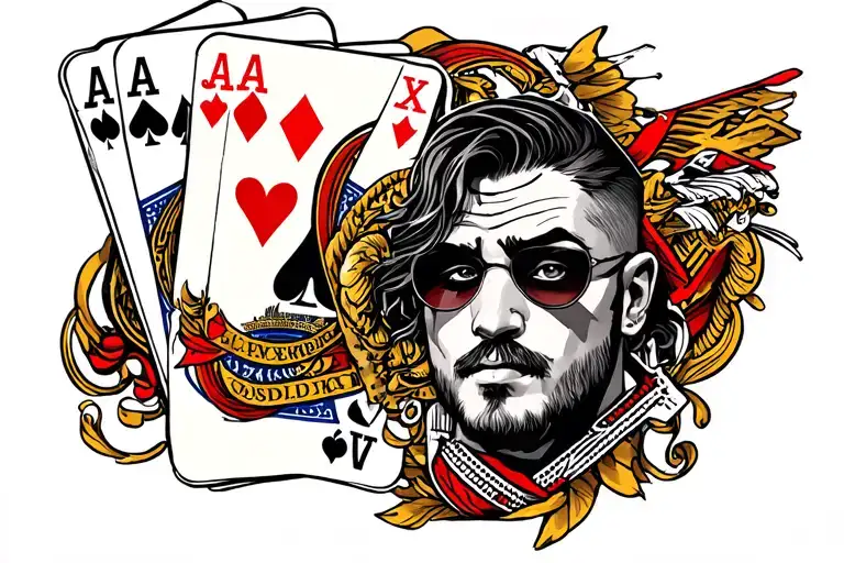 ajax & poker tattoo design idea