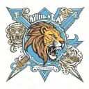 Aston villa detroit lions combo tattoo design idea