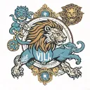 Aston villa detroit lions combo tattoo design idea