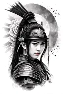 female samurai warrior tattoo design idea