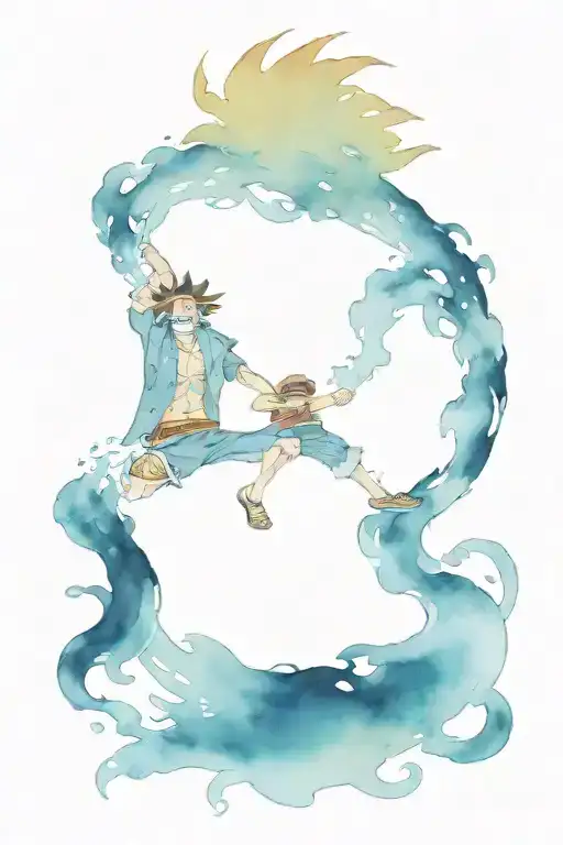 kaido hit luffy one piece tattoo design idea