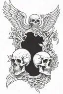 Skull and Angel looking tattoo design idea
