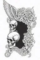 Skull and Angel looking tattoo design idea