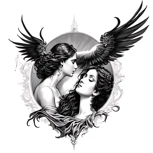 Orpheus And Eurydice tattoo design idea