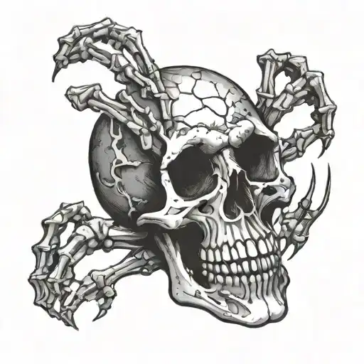 skeleton rock hand tattoo design idea