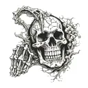 skeleton rock hand tattoo design idea